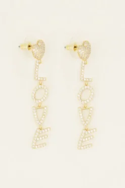 My Jewellery Boucles D’oreilles Avec Lettres Love Et Strass New