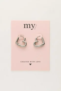 My Jewellery Boucles D'oreilles Avec Petit Cœur Ouvert Best