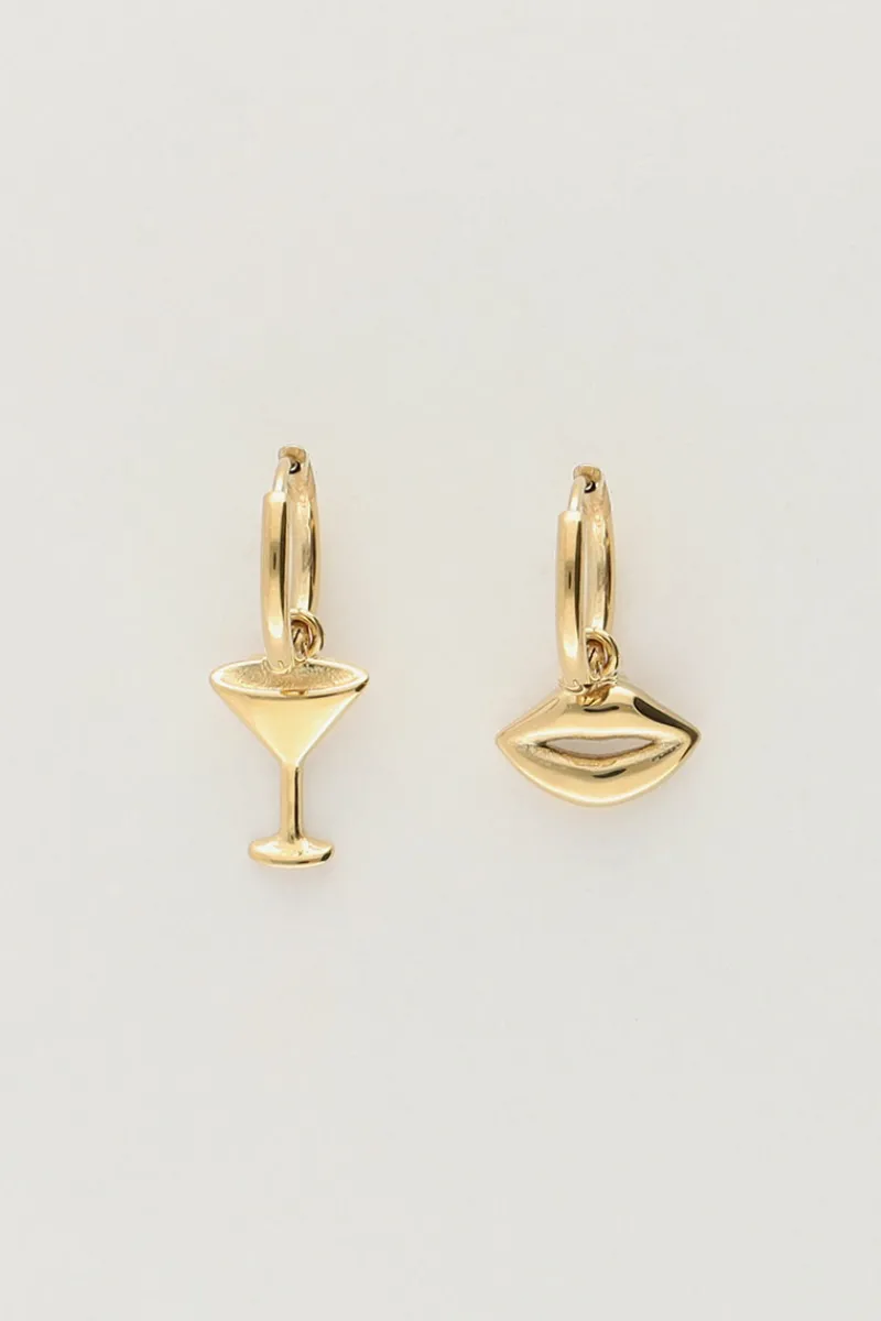 My Jewellery Boucles D'oreilles Avec Pendentifs Cocktail Et Bouche Sale