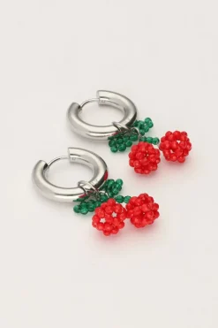 My Jewellery Boucles D'oreilles Avec Perles Rouges Cerise Best