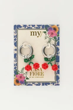 My Jewellery Boucles D'oreilles Avec Perles Rouges Cerise Best
