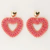 My Jewellery Boucles D'oreilles Avec Perles Roses En Forme De Coeur Hot
