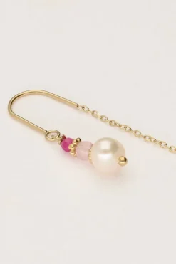 My Jewellery Boucles D'oreilles Avec Perles Roses Et Une Perle New