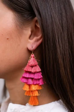 My Jewellery Boucles D'oreilles Avec Pompons Colorés Hot