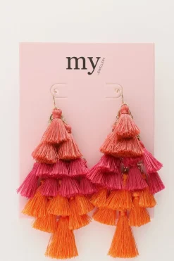 My Jewellery Boucles D'oreilles Avec Pompons Colorés Hot