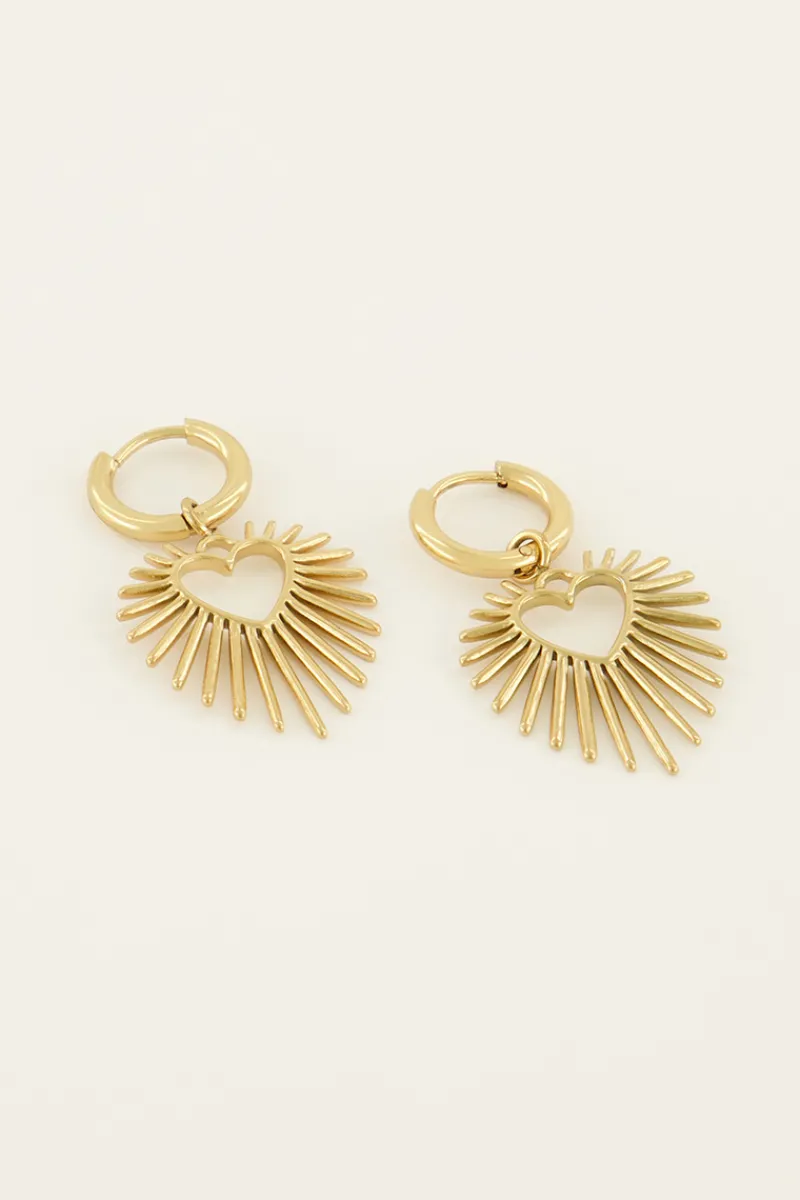 My Jewellery Boucles D’oreilles Avec Rayon De Soleil En Cœur New