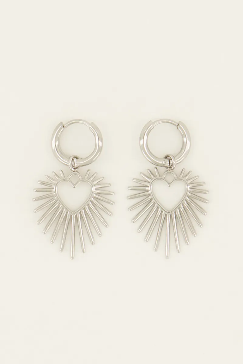 My Jewellery Boucles D’oreilles Avec Rayon De Soleil En Cœur New