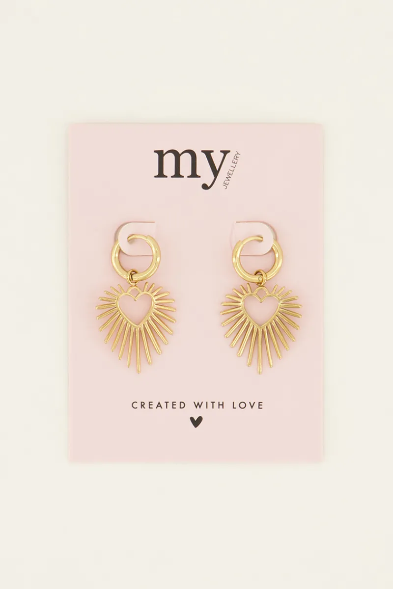 My Jewellery Boucles D’oreilles Avec Rayon De Soleil En Cœur New