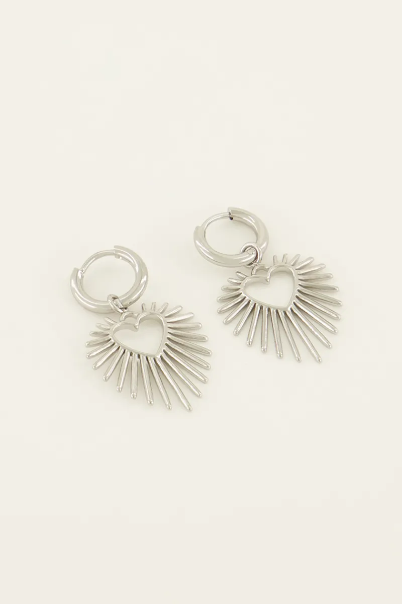 My Jewellery Boucles D’oreilles Avec Rayon De Soleil En Cœur New
