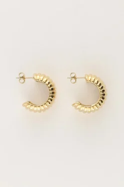 My Jewellery Boucles D'oreilles Bold Avec Nervures Discount