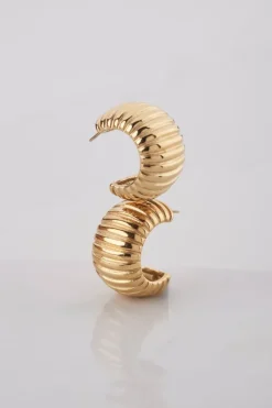 My Jewellery Boucles D'oreilles Bold Avec Nervures Discount