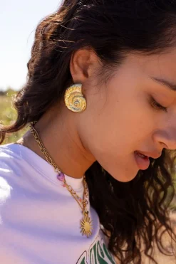 My Jewellery Boucles D'oreilles Clous D'oreilles Avec Gros Coquillage Fashion