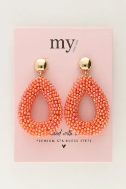 My Jewellery Boucles D'oreilles Corail Avec Pierres Outlet