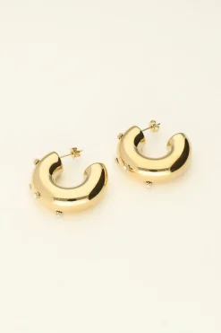 My Jewellery Boucles D’oreilles Créoles Ouvertes Avec Fleur Et Perle Clearance