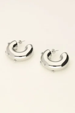 My Jewellery Boucles D’oreilles Créoles Ouvertes Avec Fleur Et Perle Clearance