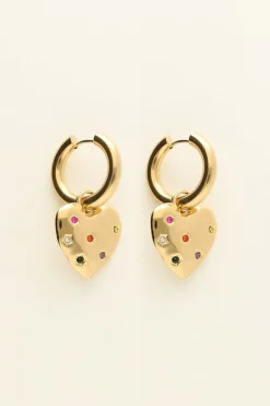 My Jewellery Boucles D'oreilles Cœur & Pierres Colorées Universe Online
