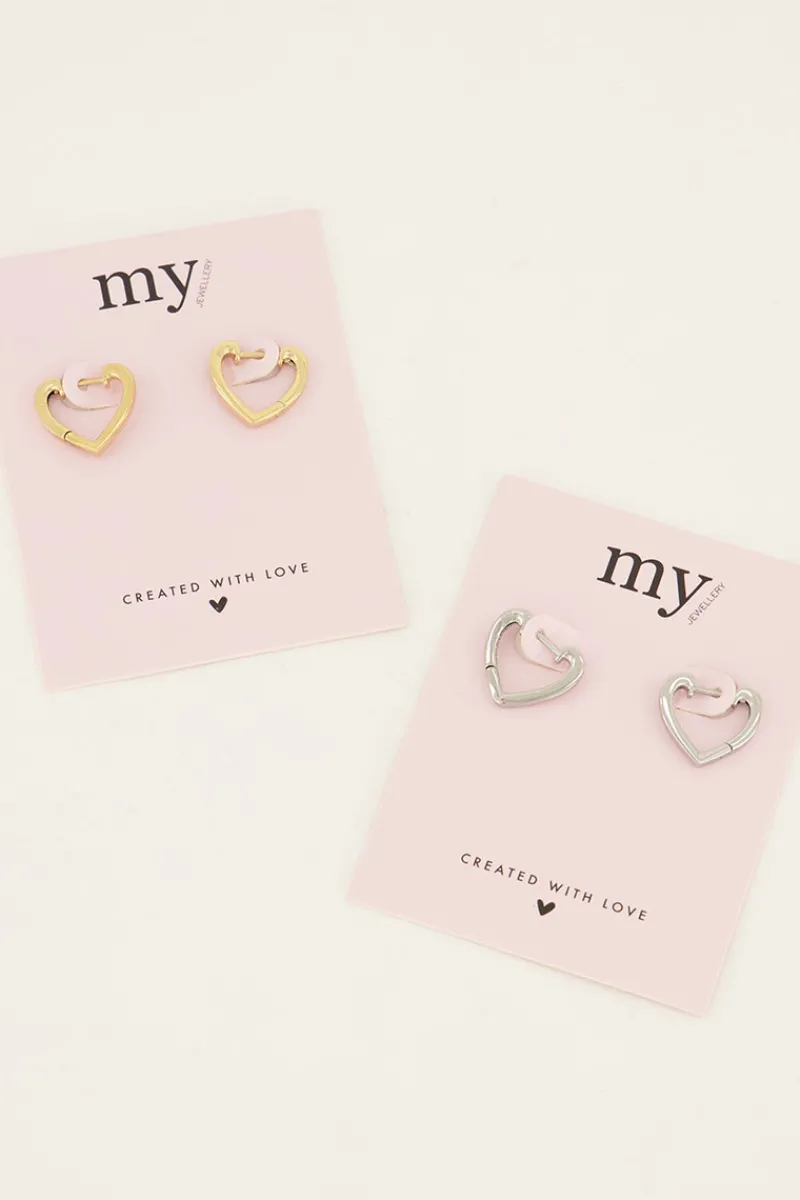 My Jewellery Boucles D’oreilles Cœur Ouvert Discount