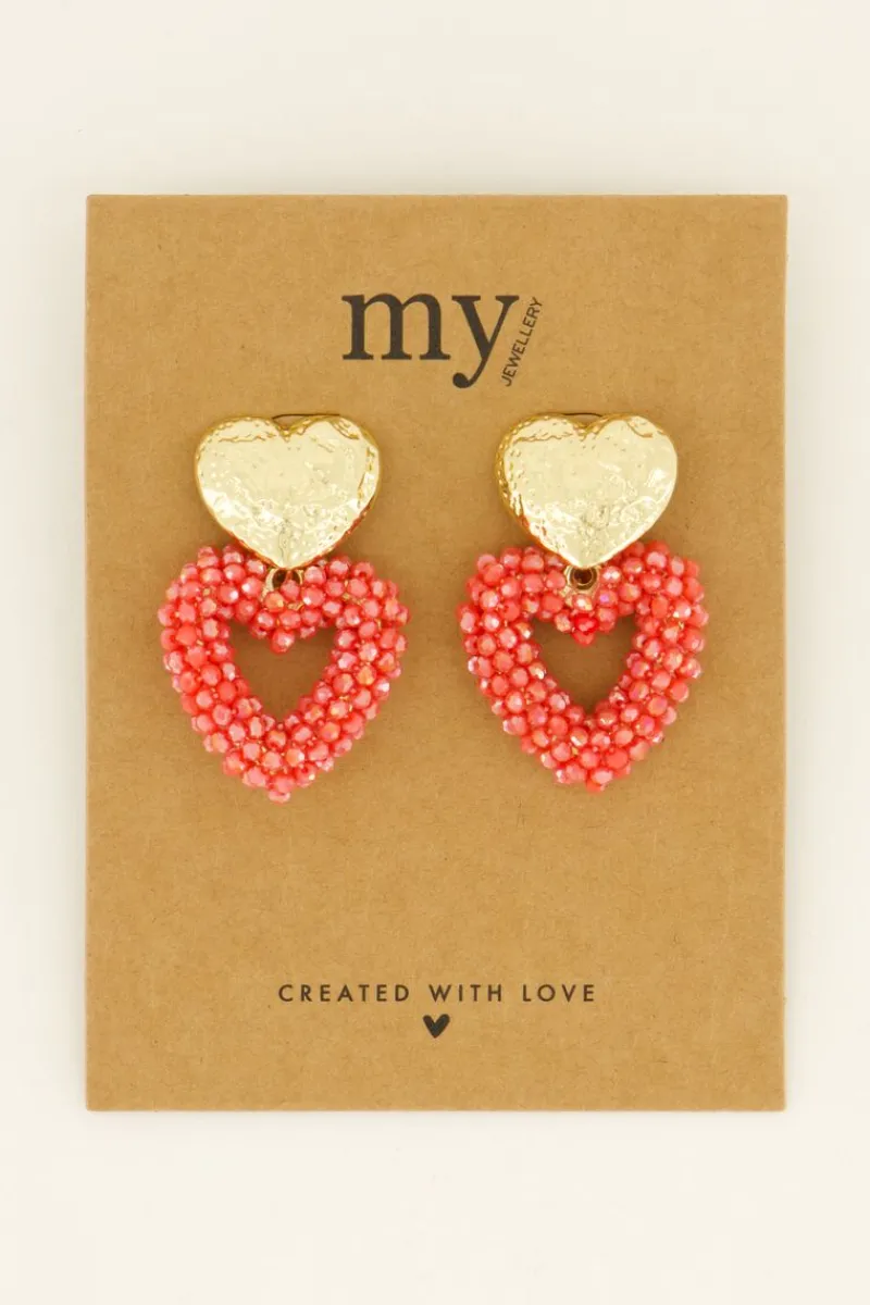 My Jewellery Boucles D'oreilles Cœurs à Bouton Doré Tendance Clearance