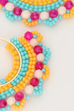 My Jewellery Boucles D'oreilles Demi-rondes Avec Perles Multicolores Online