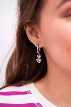 My Jewellery Boucles D’oreilles Double Cœur Best