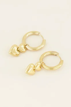 My Jewellery Boucles D’oreilles Double Cœur Best