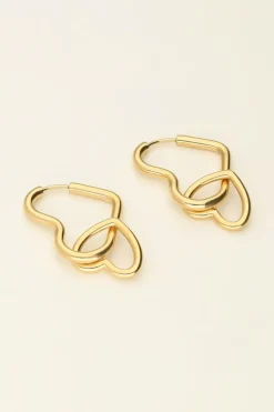 My Jewellery Boucles D'oreilles Double Cœur Universe Outlet