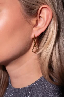 My Jewellery Boucles D'oreilles Double Cœur Universe Outlet