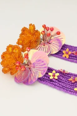 My Jewellery Boucles D'oreilles Island Avec Fleurs Et Franges Violettes Online