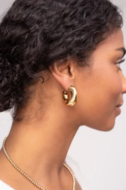 My Jewellery Boucles D'oreilles Larges De Forme Organique Discount