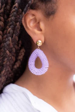 My Jewellery Boucles D'oreilles Lilas Avec Pierres Discount