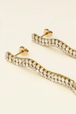 My Jewellery Boucles D'oreilles Longues à Strass Universe New
