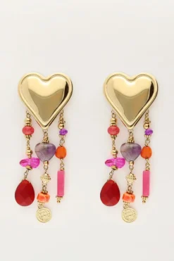 My Jewellery Boucles D'oreilles Multicolores Avec Cœurs Fashion