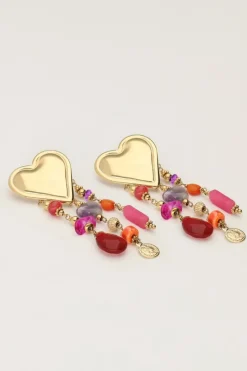 My Jewellery Boucles D'oreilles Multicolores Avec Cœurs Fashion