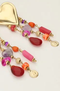 My Jewellery Boucles D'oreilles Multicolores Avec Cœurs Fashion
