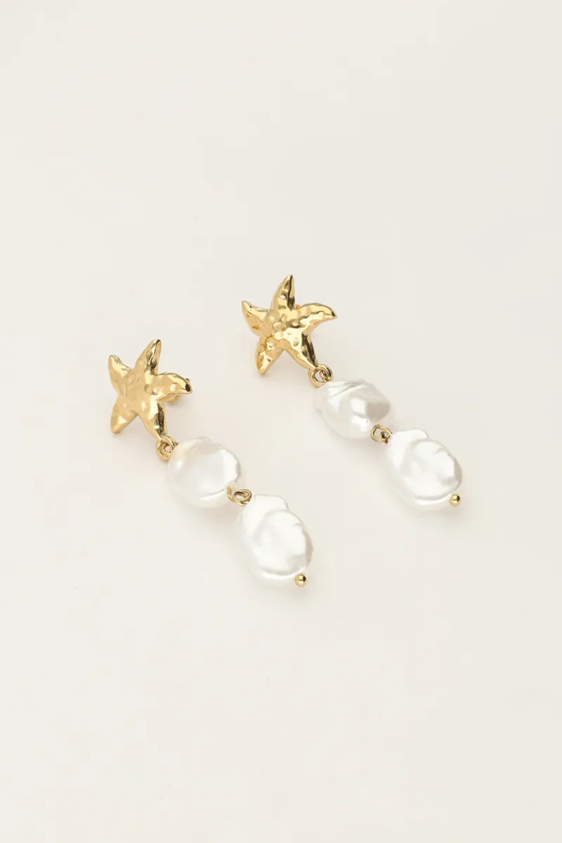 My Jewellery Boucles D'oreilles Océan Avec étoiles De Mer Et Perles Sale