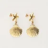 My Jewellery Boucles D'oreilles Océan Avec étoile De Mer Et Coquillage New