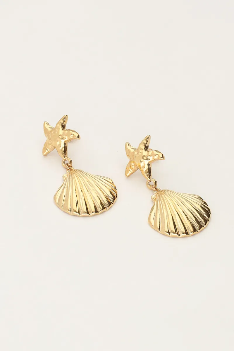 My Jewellery Boucles D'oreilles Océan Avec étoile De Mer Et Coquillage New