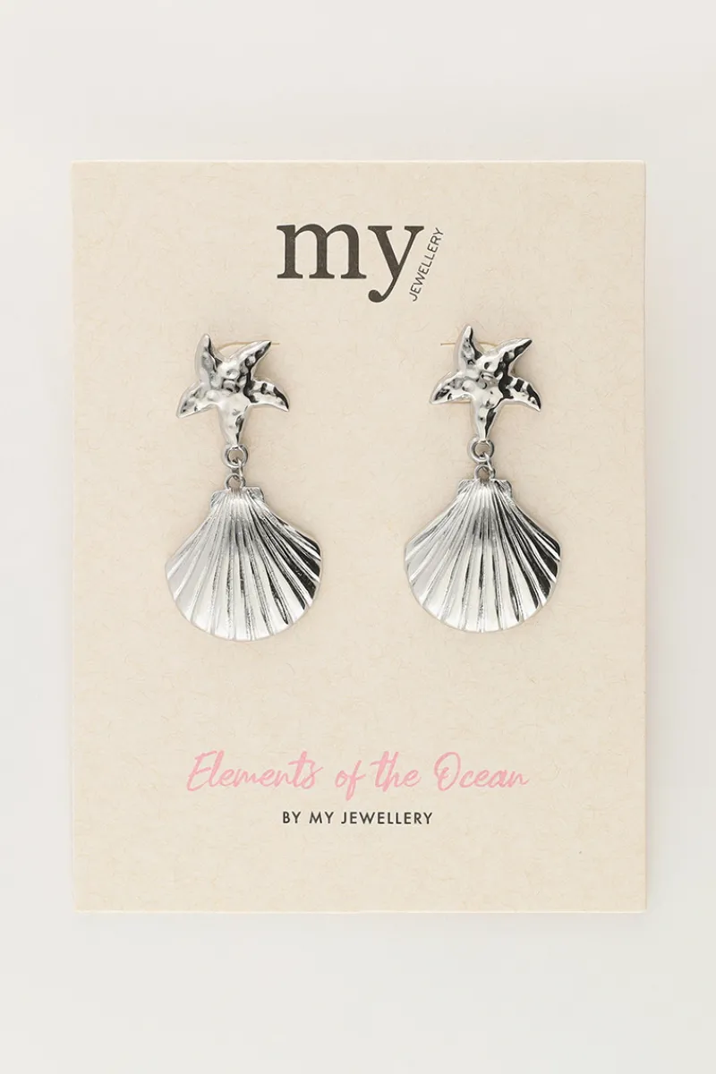 My Jewellery Boucles D'oreilles Océan Avec étoile De Mer Et Coquillage New