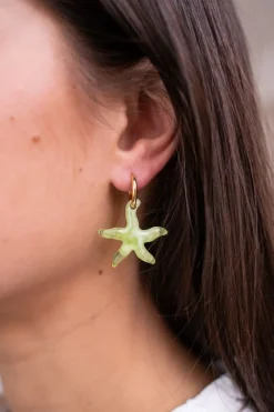 My Jewellery Boucles D'oreilles Océan Avec Petite étoile De Mer Verte Online