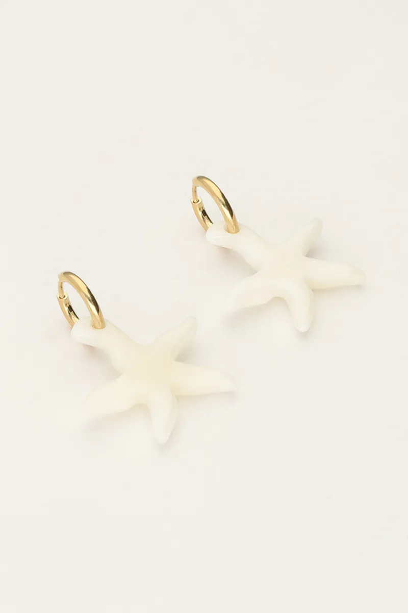 My Jewellery Boucles D'oreilles Océan Avec Mini étoile De Mer Beige Hot