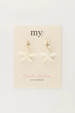 My Jewellery Boucles D'oreilles Océan Avec Mini étoile De Mer Beige Hot