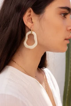My Jewellery Boucles D'oreilles Océan Maxi Beige Discount