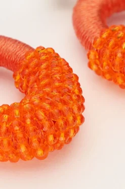 My Jewellery Boucles D'oreilles Orange Avec Perles New