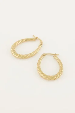 My Jewellery Boucles D’oreilles Ovales à Motif Torsadé Hot