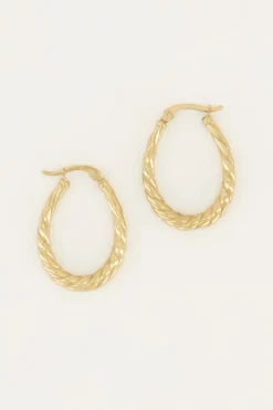 My Jewellery Boucles D’oreilles Ovales à Motif Torsadé Hot