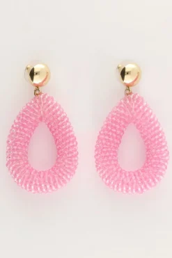 My Jewellery Boucles D'oreilles Ovales Roses Avec Pierres Discount