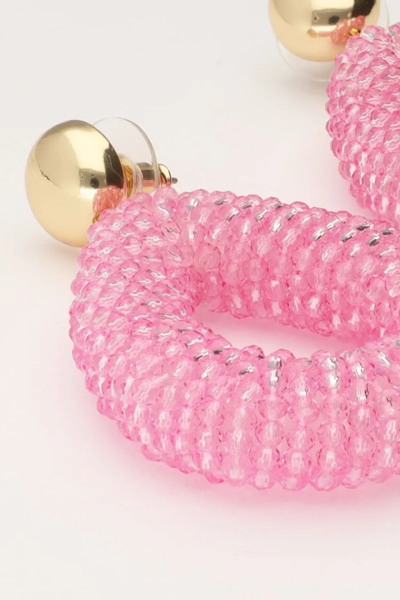 My Jewellery Boucles D'oreilles Ovales Roses Avec Pierres Discount