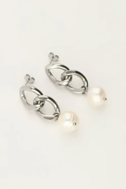 My Jewellery Boucles D’oreilles Pendantes Chaîne Et Perle Clearance