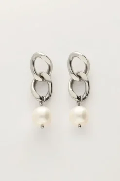 My Jewellery Boucles D’oreilles Pendantes Chaîne Et Perle Clearance
