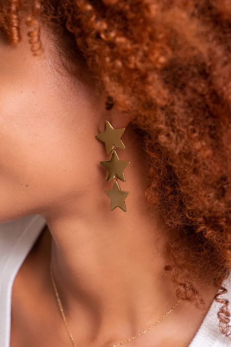 My Jewellery Boucles D’oreilles Pendantes Tendance à Trois étoiles Online